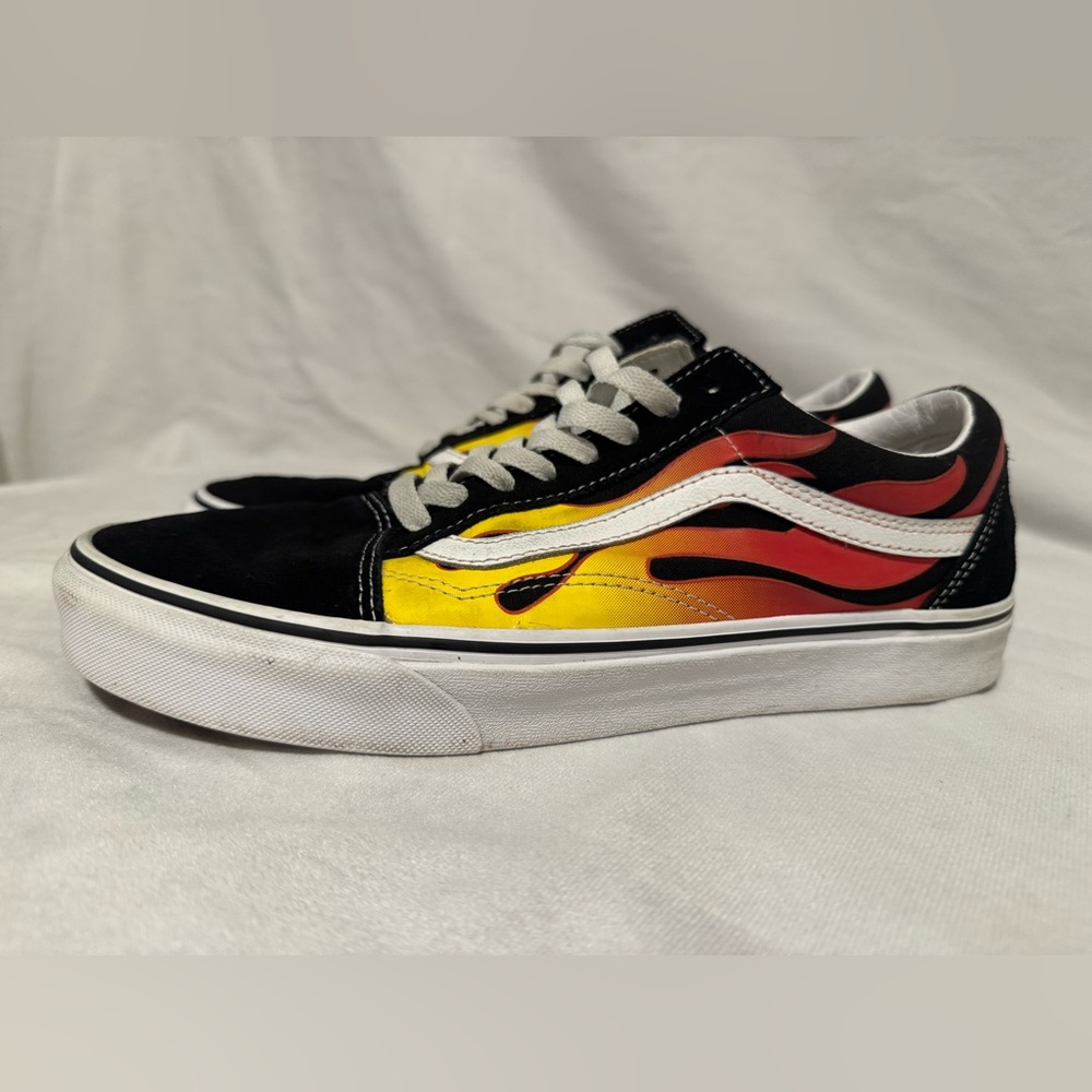 Vans Hot Rod Old Skool Flame Black & White Skate Shoes Size 10 Men 2/$50